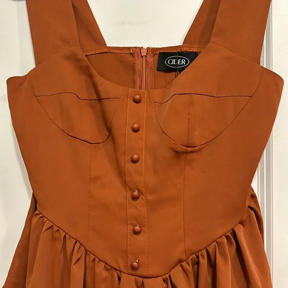 NWT Cider burnt orange mini dress - Picture 2 of 5
